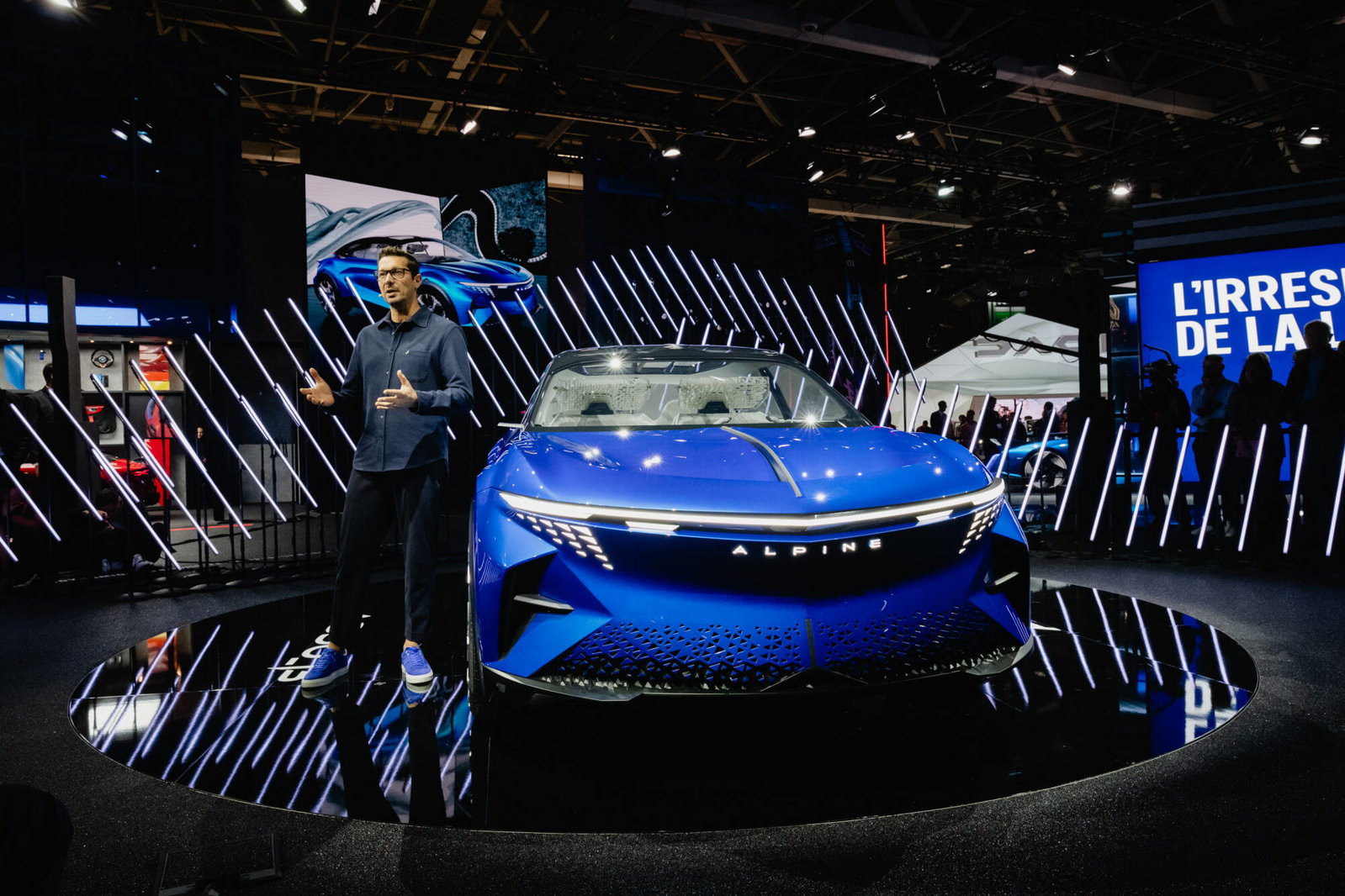 The Alpine A390 Beta is unveiled at the 2024 Paris Motor Show